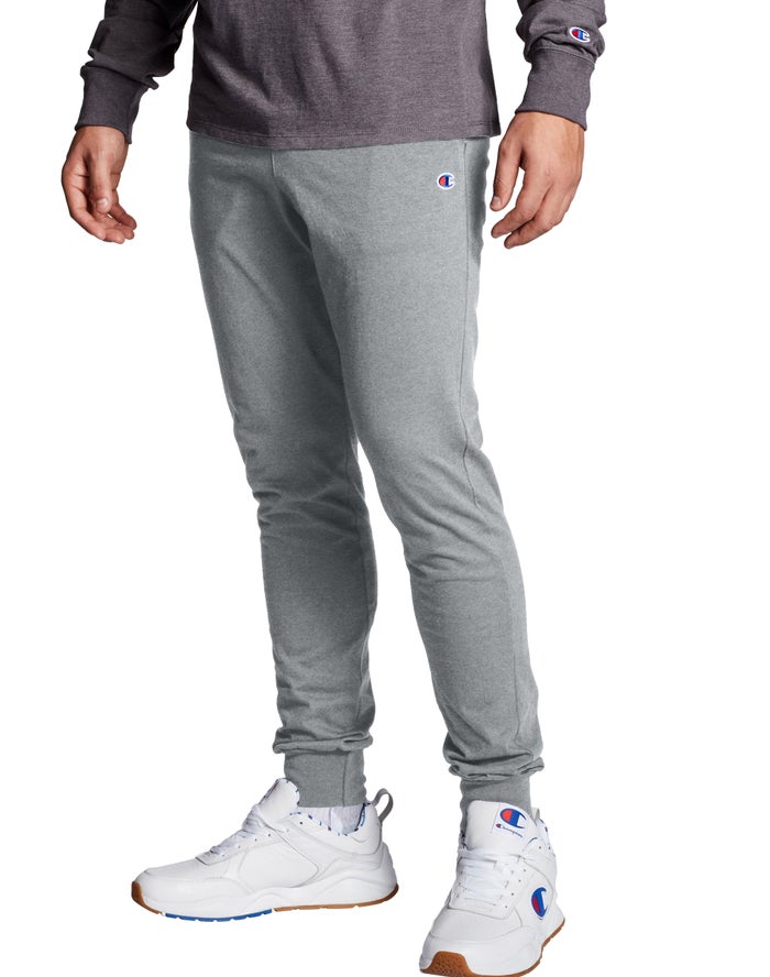 Champion Mens Joggers NZ - Classic Jersey Grey ( 1762-MAPCL )